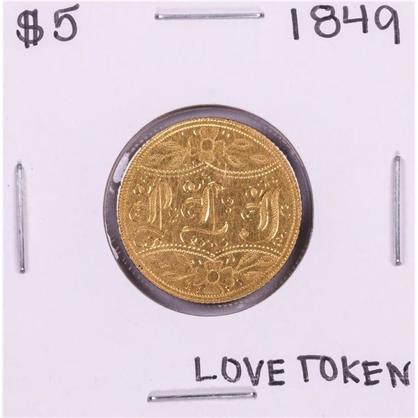 1849 $5 Liberty Head Half Eagle Love Token Coin Pin