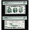 Image 1 : Set of Giori Test Note Washington & Lincoln Memorial PMG Superb Gem Unc 67EPQ