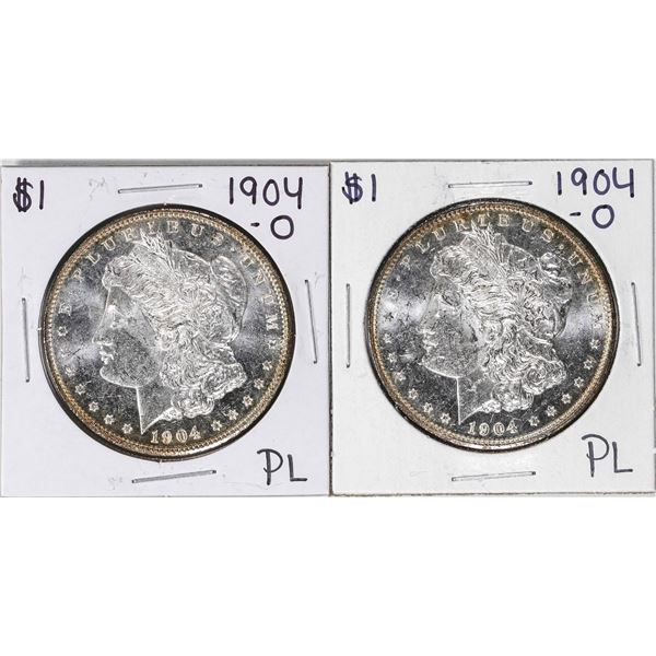 Lot of (2) 1904-O $1 Morgan Silver Dollar Coins Proof Like