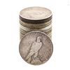 Image 2 : Roll of (19) 1934-S $1 Peace Silver Dollar Coins Circulated