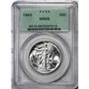 Image 1 : 1943 Walking Liberty Half Dollar Coin PCGS MS65 Old Green Holder