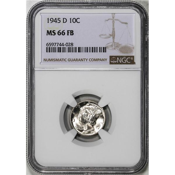 1945-D Mercury Dime Coin NGC MS66FB