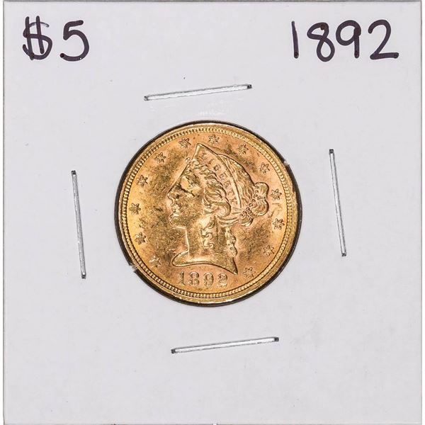 1892 $5 Liberty Head Half Eagle Gold Coin