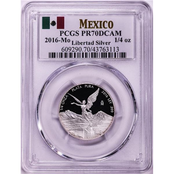 2016-Mo Mexico Proof 1/4 oz Silver Libertad Coin PCGS PR70DCAM