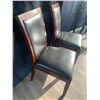 Image 2 : 2 x Leather-Style Wooden Banquet Chairs