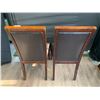 Image 4 : 2 x Leather-Style Wooden Banquet Chairs