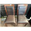 Image 1 : 2 x Leather-Style Wooden Banquet Chairs