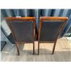 Image 4 : 2 x Leather-Style Wooden Banquet Chairs