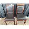 Image 1 : 2 x Leather-Style Wooden Banquet Chairs