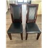 Image 1 : 2 x Leather-Style High-Backed Wooden Banquet Chairs