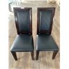 Image 1 : 2 x Leather-Style High-Backed Wooden Banquet Chairs