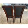 Image 4 : 2 x Leather-Style High-Backed Wooden Banquet Chairs