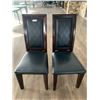 Image 1 : 2 x Leather-Style High-Backed Wooden Banquet Chairs