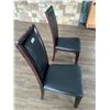 Image 3 : 2 x Leather-Style High-Backed Wooden Banquet Chairs