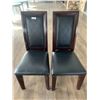 Image 1 : 2 x Leather-Style High-Backed Wooden Banquet Chairs