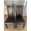 Image 1 : 2 x Leather-Style High-Backed Wooden Banquet Chairs
