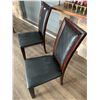 Image 3 : 2 x Leather-Style High-Backed Wooden Banquet Chairs