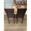 Image 4 : 2 x Leather-Style High-Backed Wooden Banquet Chairs