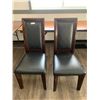 Image 1 : 2 x Leather-Style High-Backed Wooden Banquet Chairs