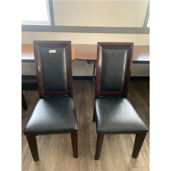 2 x Leather-Style High-Backed Wooden Banquet Chairs