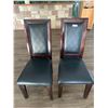 Image 1 : 2 x Leather-Style High-Backed Wooden Banquet Chairs