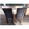 Image 4 : 2 x Leather-Style High-Backed Wooden Banquet Chairs