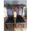 Image 1 : 2 x Leather-Style High-Backed Wooden Banquet Chairs