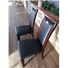Image 3 : 2 x Leather-Style High-Backed Wooden Banquet Chairs