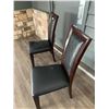 Image 3 : 2 x Leather-Style High-Backed Wooden Banquet Chairs