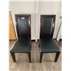 Image 1 : 2 x Leather-Style High-Backed Wooden Banquet Chairs