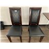 Image 1 : 2 x Leather-Style High-Backed Wooden Banquet Chairs