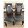 Image 1 : 2 x Leather-Style High-Backed Wooden Banquet Chairs