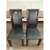 Image 1 : 2 x Leather-Style High-Backed Wooden Banquet Chairs