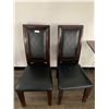 Image 1 : 2 x Leather-Style High-Backed Wooden Banquet Chairs