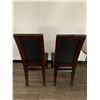 Image 4 : 2 x Leather-Style High-Backed Wooden Banquet Chairs