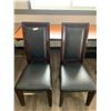 Image 1 : 2 x Leather-Style High-Backed Wooden Banquet Chairs