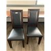 Image 1 : 2 x Leather-Style High-Backed Wooden Banquet Chairs