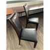 Image 2 : 2 x Leather-Style High-Backed Wooden Banquet Chairs