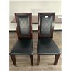 Image 1 : 2 x Leather-Style High-Backed Wooden Banquet Chairs
