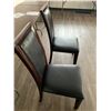 Image 3 : 2 x Leather-Style High-Backed Wooden Banquet Chairs