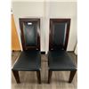 Image 1 : 2 x Leather-Style High-Backed Wooden Banquet Chairs