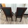 Image 4 : 2 x Leather-Style High-Backed Wooden Banquet Chairs