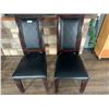 Image 1 : 2 x Leather-Style High-Backed Wooden Banquet Chairs