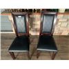 Image 1 : 2 x Leather-Style High-Backed Wooden Banquet Chairs