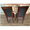 Image 4 : 2 x Leather-Style High-Backed Wooden Banquet Chairs