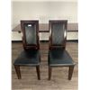 Image 1 : 2 x Leather-Style High-Backed Wooden Banquet Chairs