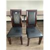 Image 1 : 2 x Leather-Style High-Backed Wooden Banquet Chairs