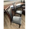 Image 2 : 2 x Leather-Style High-Backed Wooden Banquet Chairs