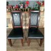 Image 1 : 2 x Leather-Style High-Backed Wooden Banquet Chairs