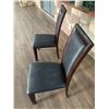 Image 3 : 2 x Leather-Style High-Backed Wooden Banquet Chairs
